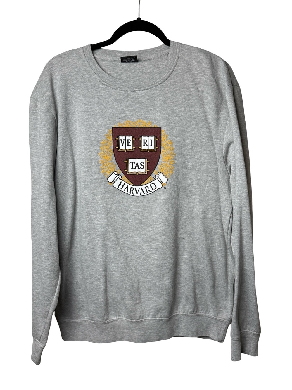 Harvard Ve Ri Tas Shield Sweatshirt Colosseum Men’s L Logo Gray Comfy Acedemia